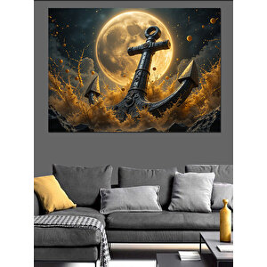 Ayışığında Eski Çapa Dekoratif Kanvas - Mdf Ahşap Tablo 100x140 cm