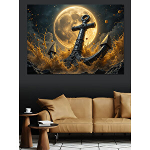 Ayışığında Eski Çapa Dekoratif Kanvas - Mdf Ahşap Tablo 100x140 cm