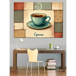 Espresso Kahve Fincanı Dekoratif Kanvas - Mdf Ahşap Tablo 25x35 cm