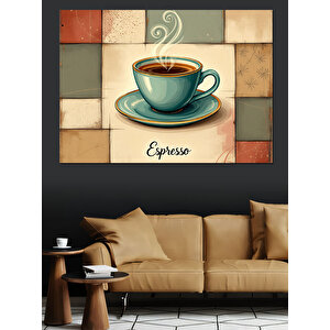 Espresso Kahve Fincanı Dekoratif Kanvas - Mdf Ahşap Tablo