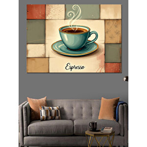 Espresso Kahve Fincanı Dekoratif Kanvas - Mdf Ahşap Tablo 35x50 cm