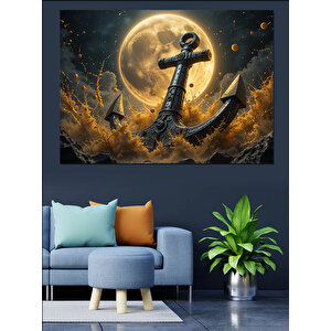 Ayışığında Eski Çapa Dekoratif Kanvas - Mdf Ahşap Tablo