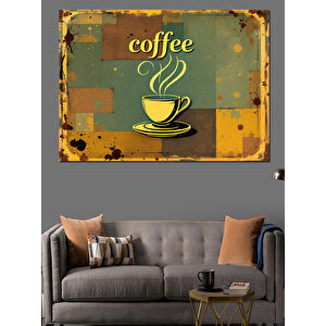 Vintage Kahve Fincanı Dekoratif Kanvas - Mdf Ahşap Tablo