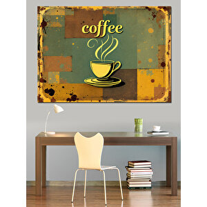 Vintage Kahve Fincanı Dekoratif Kanvas - Mdf Ahşap Tablo