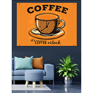 Turuncu Kupa Kahve Posteri Dekoratif Kanvas - Mdf Ahşap Tablo 25x35 cm