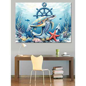 Çapanın Altında Denizkızı Dekoratif Kanvas - Mdf Ahşap Tablo 100x140 cm