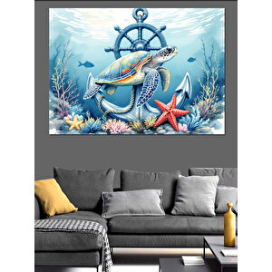 Çapanın Altında Denizkızı Dekoratif Kanvas - Mdf Ahşap Tablo 100x140 cm