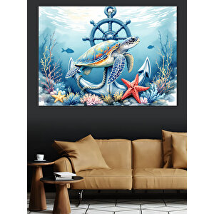Çapanın Altında Denizkızı Dekoratif Kanvas - Mdf Ahşap Tablo 100x140 cm