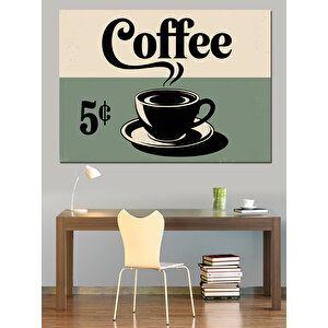 Retro Kahve Posteri Dekoratif Kanvas - Mdf Ahşap Tablo