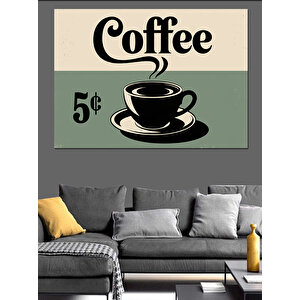 Retro Kahve Posteri Dekoratif Kanvas - Mdf Ahşap Tablo