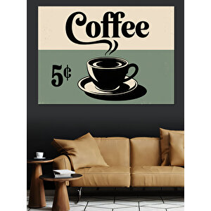 Retro Kahve Posteri Dekoratif Kanvas - Mdf Ahşap Tablo 70x100 cm