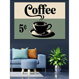 Retro Kahve Posteri Dekoratif Kanvas - Mdf Ahşap Tablo 70x100 cm