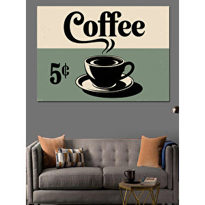 Retro Kahve Posteri Dekoratif Kanvas - Mdf Ahşap Tablo 70x100 cm