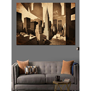 Eski Şehir Gölgesi Dekoratif Kanvas - Mdf Ahşap Tablo 50x70 cm