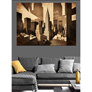 Eski Şehir Gölgesi Dekoratif Kanvas - Mdf Ahşap Tablo 50x70 cm