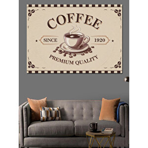 Vintage Kahve Posteri Dekoratif Kanvas - Mdf Ahşap Tablo 50x70 cm