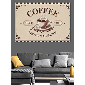 Vintage Kahve Posteri Dekoratif Kanvas - Mdf Ahşap Tablo 50x70 cm