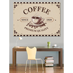Vintage Kahve Posteri Dekoratif Kanvas - Mdf Ahşap Tablo 35x50 cm