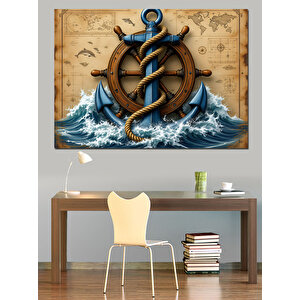 Çapalı Deniz Fırtınası Dekoratif Kanvas - Mdf Ahşap Tablo