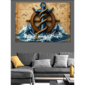 Çapalı Deniz Fırtınası Dekoratif Kanvas - Mdf Ahşap Tablo