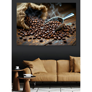 Çuvalda Kahve Çekirdekleri Dekoratif Kanvas - Mdf Ahşap Tablo 100x140 cm