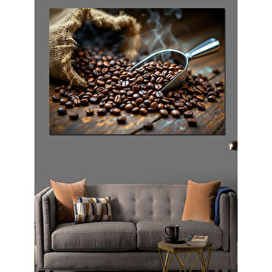 Çuvalda Kahve Çekirdekleri Dekoratif Kanvas - Mdf Ahşap Tablo 100x140 cm