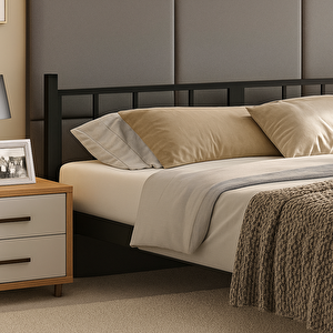 Titan Çift Kişilik Metal Karyola 160x200 - Siyah 160x200 cm