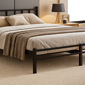 Titan Çift Kişilik Metal Karyola 160x200 - Siyah 160x200 cm