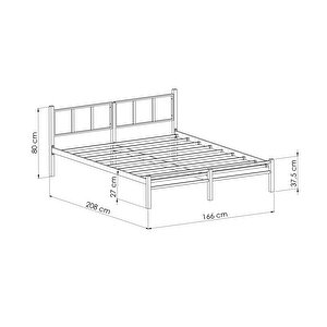 Titan Çift Kişilik Metal Karyola 160x200 - Siyah