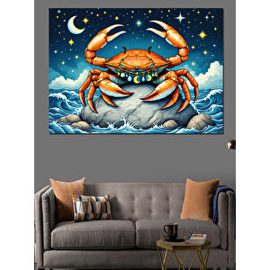 Ay Işığında Yengeç Dekoratif Kanvas - Mdf Ahşap Tablo 50x70 cm