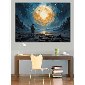 Parlayan Ay Işığı Gezgin Dekoratif Kanvas - Mdf Ahşap Tablo