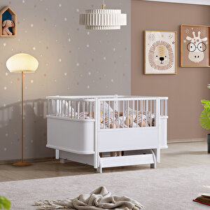 Sallanan Mdf Beşik, Bella Büyüyen Beşik 90x120 - Bella Karyola 90x190
