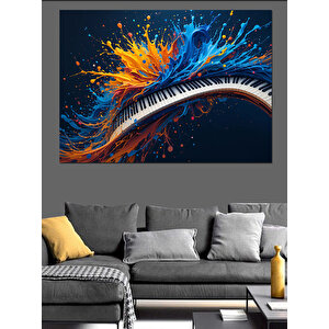 Renk Patlamalı Piyano Tuşları Dekoratif Kanvas - Mdf Ahşap Tablo