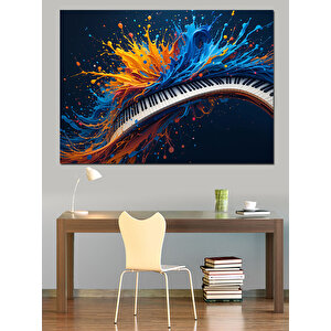Renk Patlamalı Piyano Tuşları Dekoratif Kanvas - Mdf Ahşap Tablo