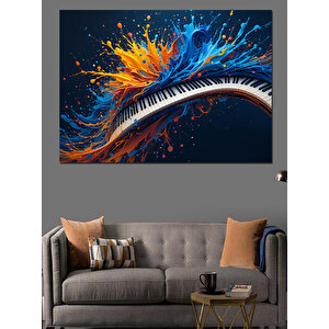 Renk Patlamalı Piyano Tuşları Dekoratif Kanvas - Mdf Ahşap Tablo 70x100 cm