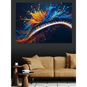 Renk Patlamalı Piyano Tuşları Dekoratif Kanvas - Mdf Ahşap Tablo 35x50 cm