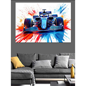 Renk Patlamalı Formula 1 Dekoratif Kanvas - Mdf Ahşap Tablo 35x50 cm