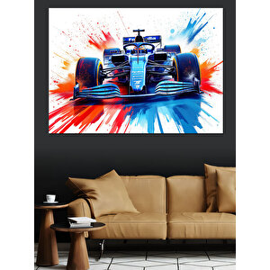 Renk Patlamalı Formula 1 Dekoratif Kanvas - Mdf Ahşap Tablo 35x50 cm