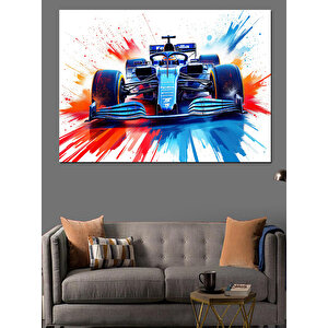 Renk Patlamalı Formula 1 Dekoratif Kanvas - Mdf Ahşap Tablo