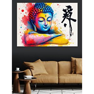Renkli Buda Figürü Dekoratif Kanvas - Mdf Ahşap Tablo