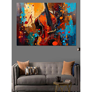 Renkli Kontrbas Patlaması Dekoratif Kanvas - Mdf Ahşap Tablo 50x70 cm