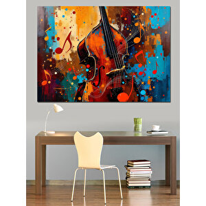 Renkli Kontrbas Patlaması Dekoratif Kanvas - Mdf Ahşap Tablo 50x70 cm