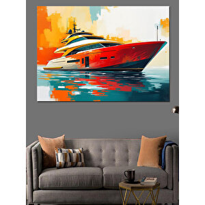 Renkli Lüks Yat Dekoratif Kanvas - Mdf Ahşap Tablo 100x140 cm