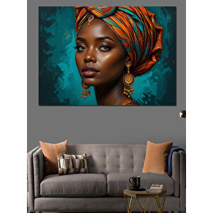 Bakışlı Renkli Portre Dekoratif Kanvas - Mdf Ahşap Tablo 70x100 cm