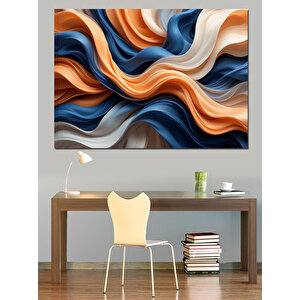 Kıvrımlı Renkli Dalgalar Dekoratif Kanvas - Mdf Ahşap Tablo 70x100 cm