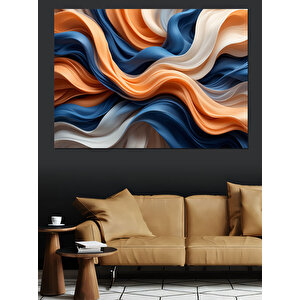 Kıvrımlı Renkli Dalgalar Dekoratif Kanvas - Mdf Ahşap Tablo 70x100 cm