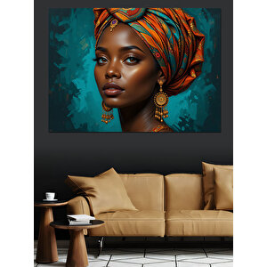 Bakışlı Renkli Portre Dekoratif Kanvas - Mdf Ahşap Tablo 50x70 cm