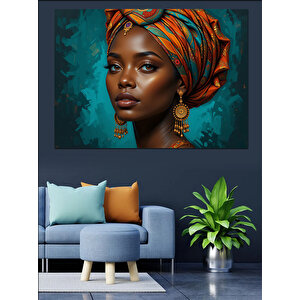 Bakışlı Renkli Portre Dekoratif Kanvas - Mdf Ahşap Tablo 50x70 cm