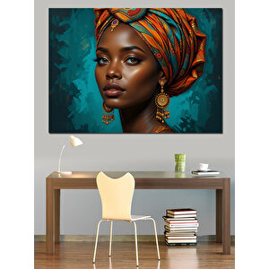 Bakışlı Renkli Portre Dekoratif Kanvas - Mdf Ahşap Tablo