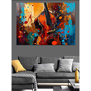 Renkli Kontrbas Patlaması Dekoratif Kanvas - Mdf Ahşap Tablo 35x50 cm
